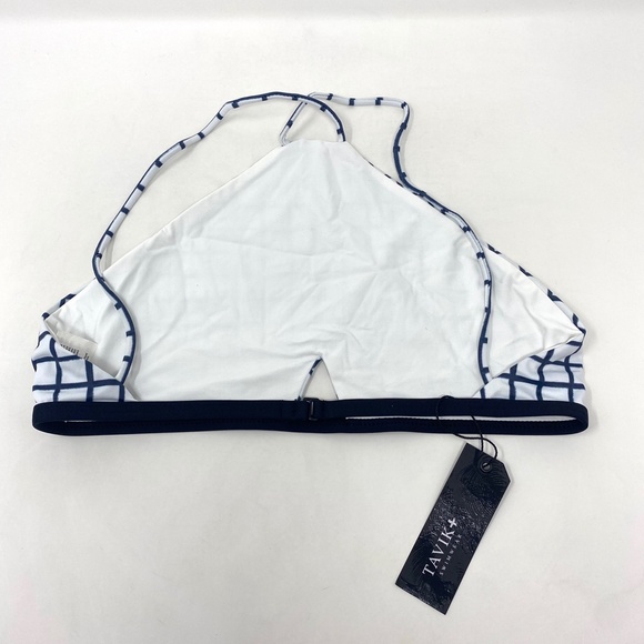 Tavik Womens Rylan Halter Swim TOP ONLY Grid Print Crossback High Neck Sz Medium - Picture 5 of 8